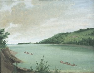 Belle Vue, Indian Agency of Major Dougherty, 870 Miles over St. Louis, 1832. af George Catlin