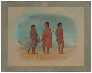 Botocudo-høvding, hans kone og en ung mand af George Catlin