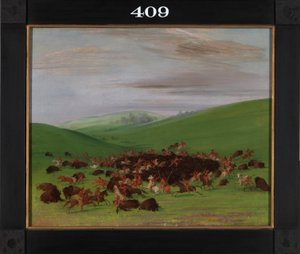 Buffalo Chase, en omringning af Hidatsa af George Catlin
