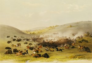 Buffalo Hunt, Surround, ca. 1832 af George Catlin