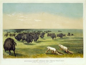 Bøffeljagt under den hvide ulveskind af George Catlin