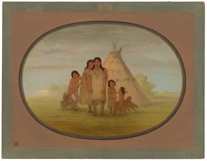 Comanche Chiefs Children og Wigwam af George Catlin