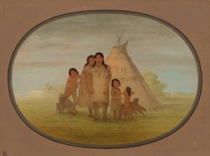Comanche Chiefs Children and Wigwam, 18611869. af George Catlin