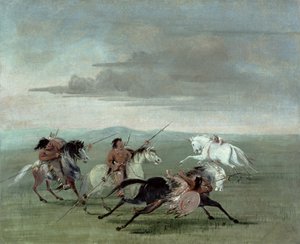 Comanche Feats of Martial Horsemanship af George Catlin