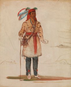 Ee-tów-o-kaum, begge sider af floden, stammens høvding af George Catlin