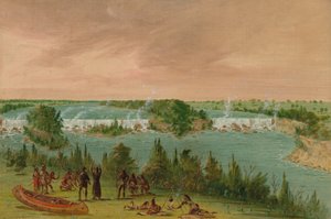 Fader Hennepin og ledsagere ved St. Anthony-faldene. 1. maj 1680, 18471848. af George Catlin
