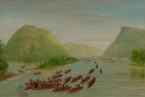 Fader Hennepin og to ledsagere blev taget til fanger af siouxerne. april 1680, 18471848. af George Catlin