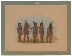 Fem caribiske indianere af George Catlin
