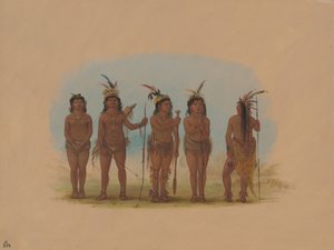 Fem caribiske indianere, 18541869. af George Catlin