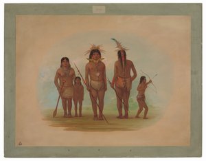 Fem Iquito-indianere af George Catlin