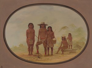 Fem Maya-indianere, 18551869. af George Catlin