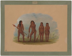 Fire Angustura-indianere af George Catlin