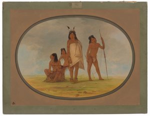 Fire fladhovede indianere af George Catlin