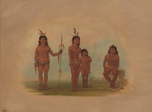 Fire goo-a-give indianere, 18541869. af George Catlin