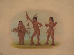 Fire Mura-indianere, 18541869. af George Catlin