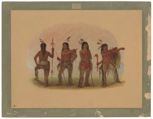 Fire Navajo-krigere af George Catlin