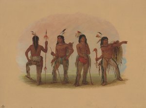 Fire Navaho Warriors, 18611869. af George Catlin