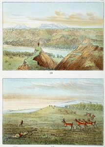 Indians of America: Jagt efter antilope Gravering af George Catlin (1794-1872) af George Catlin