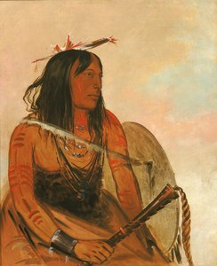 Ish-a-ró-yeh, Han, der bærer en ulv, en fremtrædende tapperhed af George Catlin