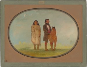 Kaskaskia Chief, hans mor og søn af George Catlin