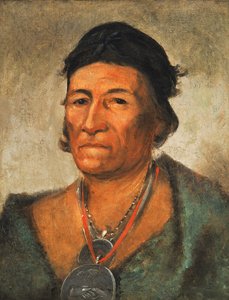 Ko-mán-i-kin, Big Wave, an Old and Distinguished Chief, 1831. af George Catlin