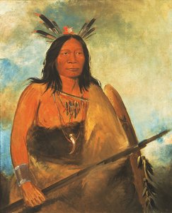 Kots-o-kó-ro-kó, hår på tyrens hals, en høvding af George Catlin