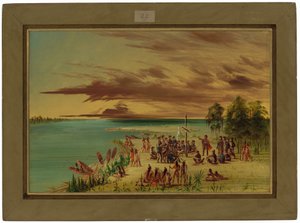 La Salle hævder Louisiana for Frankrig. 9. April 1682 af George Catlin