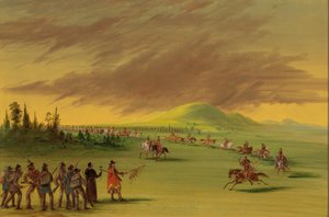 La Salle møder et krigsparti af Cenis-indianere på en prairie i Texas. 25. april 1686, 18471848. af George Catlin