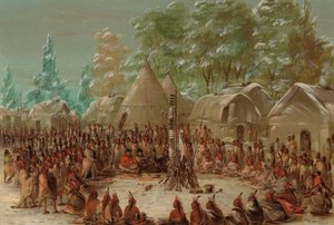 La Salles fest festede i Illinois Village. 2. januar 1680, 18471848. af George Catlin