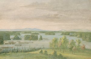 Lac du Cygne (Svanesøen), nær Coteau des Prairies af George Catlin