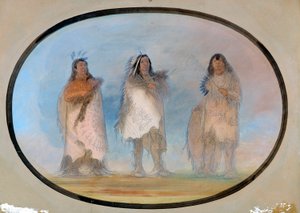 Little Bear, Steep Wind, The Dog; tre fremtrædende krigere fra Sioux-stammen af George Catlin