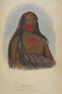 Mah-to-toh-pa (de fire bjørne) Mandanernes 2. høvding. af George Catlin