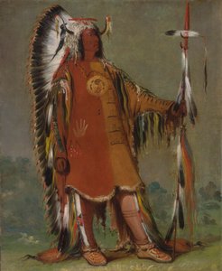 Máh-to-tóh-pa, fire bjørne, anden høvding, i fuld påklædning af George Catlin