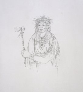 Men-son-se-a (Venstrehånden) 1852 af George Catlin