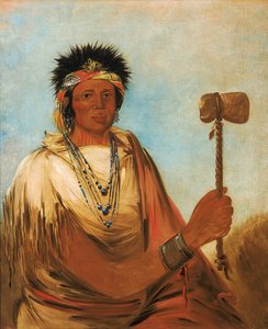 Men-són-se-ah, venstre hånd, en kriger af George Catlin