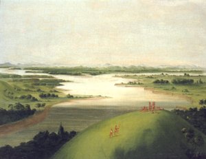 Udmundingen af Platte-floden, 900 Miles over St. Louis, 1832.