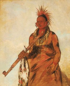 No-o-mún-nee, Går i regnen, en kriger af George Catlin