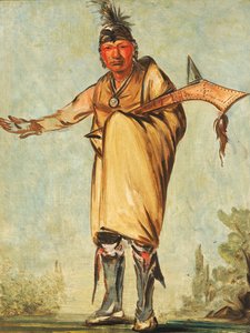 Náw-káw, Wood, tidligere høvding for stammen, 1828. af George Catlin