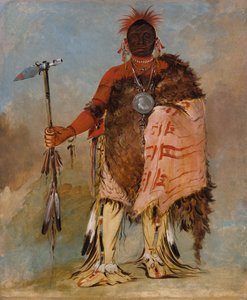Om-pah-tón-ga, Big Elk, en berømt kriger, 1832. af George Catlin