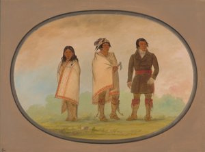 Oneida-høvding, hans søster og en missionær, 18611869. af George Catlin