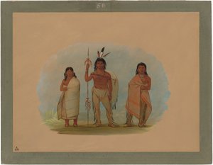 Ottawa-høvding, hans kone og en kriger af George Catlin