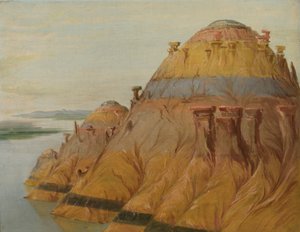 Malerisk Clay Bluff, 1700 kilometer over St. Louis af George Catlin