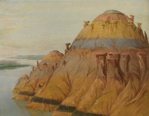 Malerisk Clay Bluff, 1700 Miles over St. Louis, 1832. af George Catlin