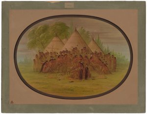 Pipe Dance - Assinneboine af George Catlin