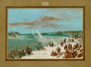 Portage omkring Niagara-faldene ved Table Rock af George Catlin