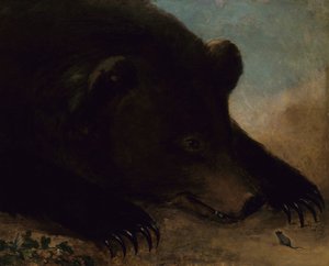 Portrætter af en grizzlybjørn og en mus, naturlig størrelse af George Catlin