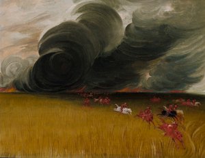Afbrænding af prærieenge af George Catlin