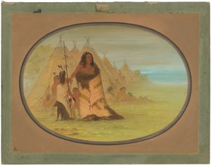 Puncah-chef omgivet af sin familie af George Catlin