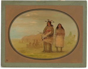 Riccarree Chief og hans kone af George Catlin