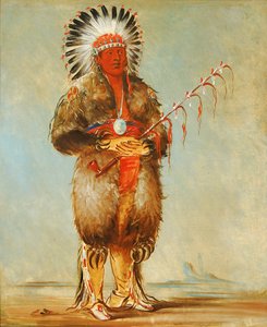 Ráw-no-way-wóh-krah, Loose Pipestem, a Brave, 1832. af George Catlin
